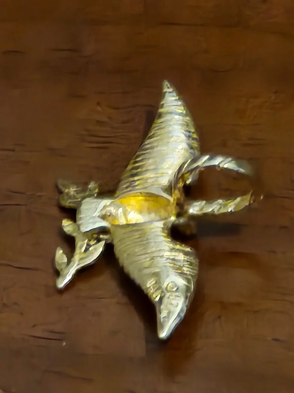 RARE VINTAGE MICHAEL ANTHONY 14k GOLD EAGLE DIAMOND CUT MILITARY CHARM PENDANT